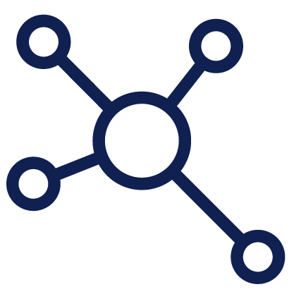 Icon vernetzte Punkte – Netzwerk